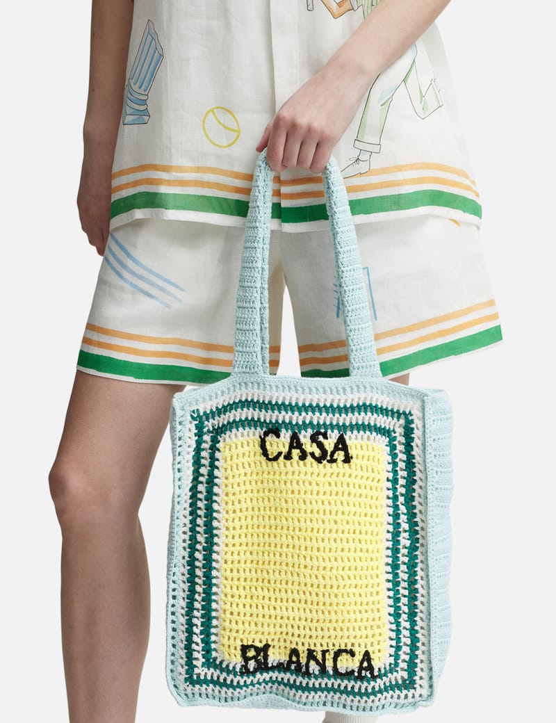 トートバッグ Casablanca SS25 CROCHET BAG (APS25 BAG 121 01BLUEGRADIENT) Casablanca CROCHET BAG Blue | BSTN Store