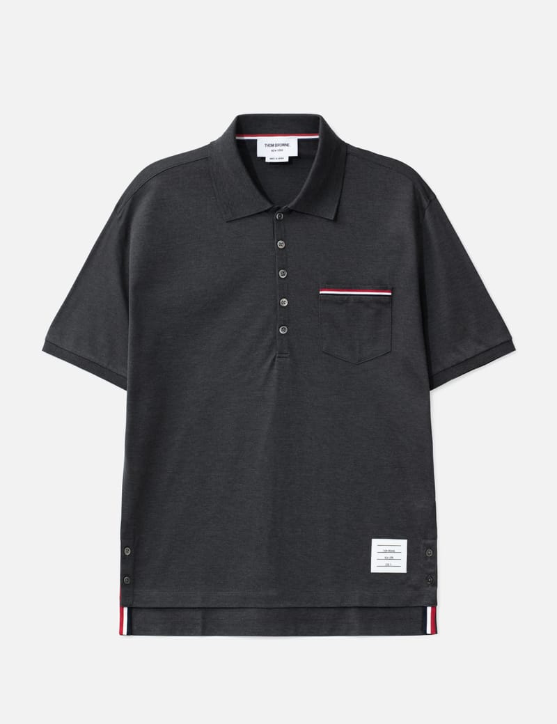 THOM BROWNE ヘクター半袖ポロシャツ　サイズ2 トムブラウン pique-pocket-polo-6-dark-gray-
