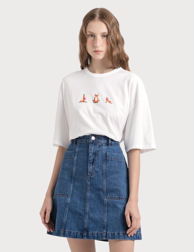 Maison Kitsuné - Yoga Fox Print T-shirt | HBX - Globally Curated