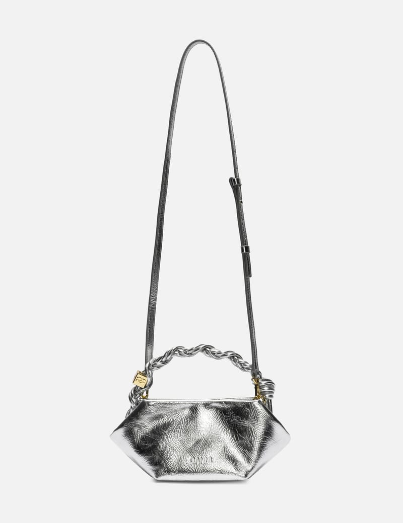 ショルダーバッグ・ポシェット Ganni Bou Mini Crossbody - Leather - Silver Silver Silver Metallic GANNI Bou Crossbody Bag | GANNI US