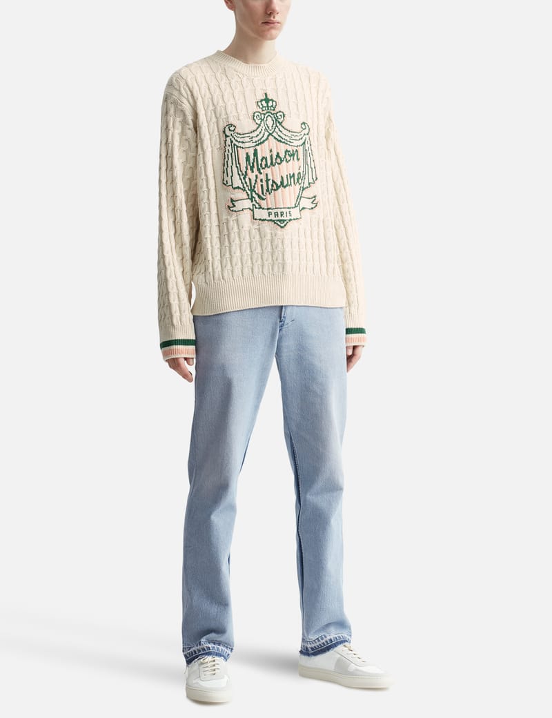 Maison Kitsuné - MAISON KITSUNE CREST CABLE JUMPER | HBX