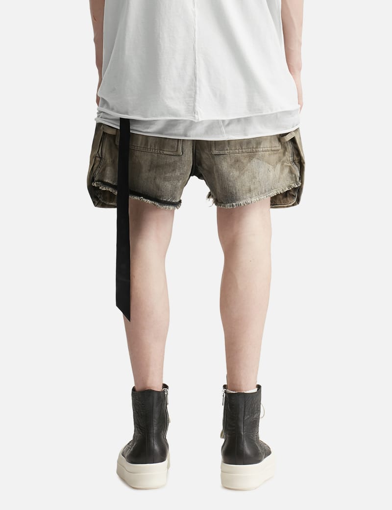 Rick Owens Drkshdw Stefan Cargo Shorts - Low-rise dust-wash denim