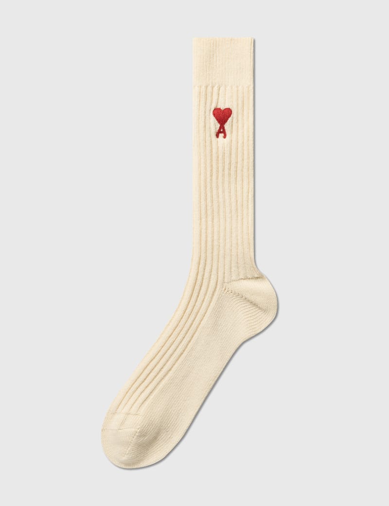 【新品正規品】Amiparis ロゴソックス　ベージュ ロゴ刺繍ソックス(23-25 ベージュ): 靴下/アンダーウェア｜Right