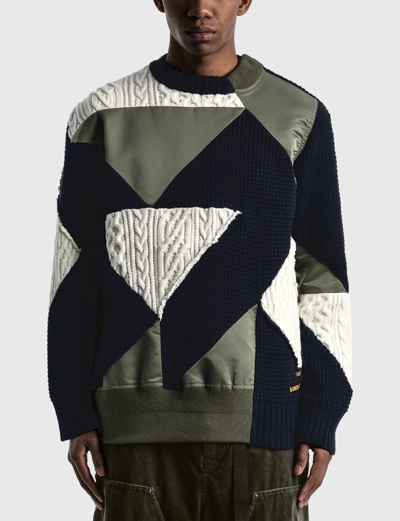 Sacai - Sacai x Hank Willis Thomas Solid Mix Knit Pullover | HBX ...