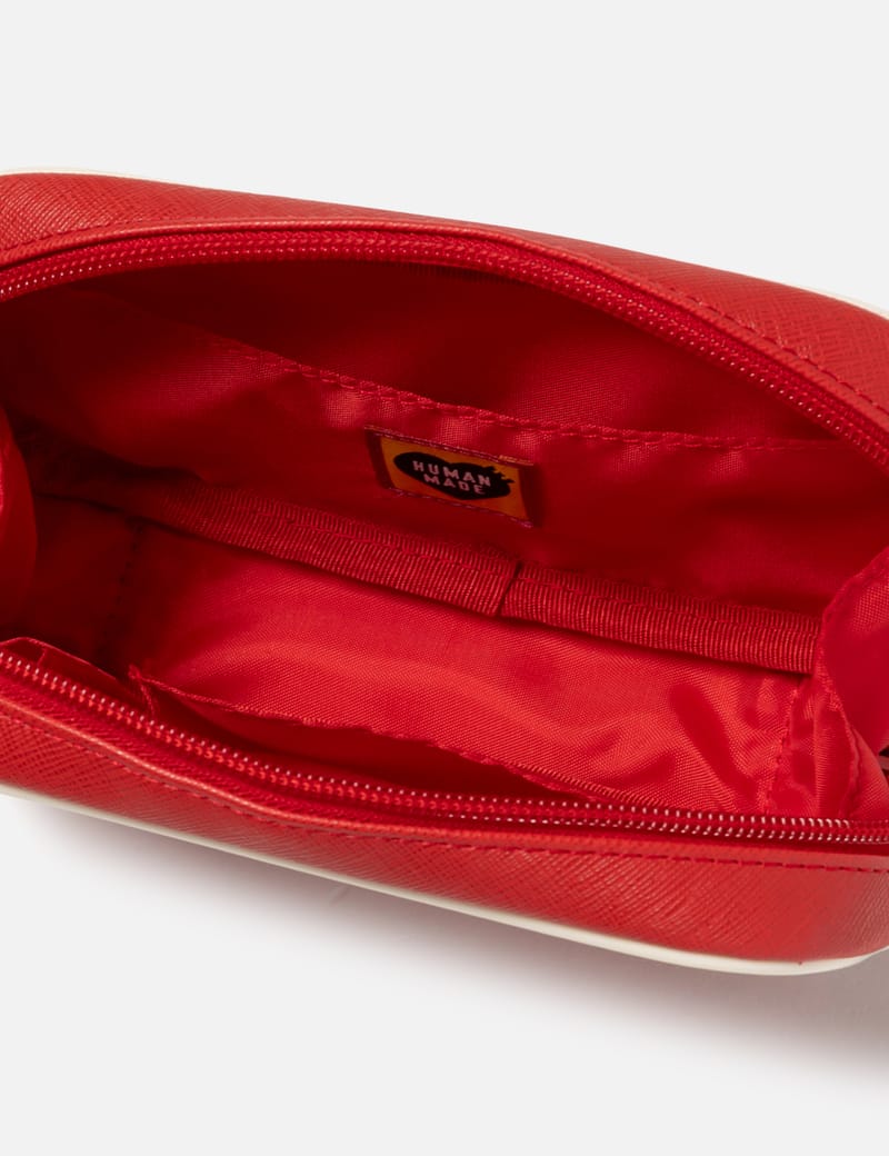 Human Made Accessory Pouch - Red faux-leather double-zip pouch