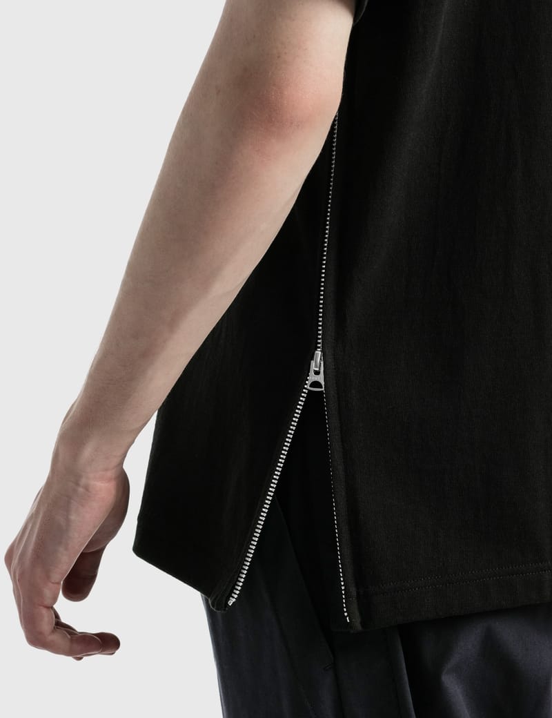 Sacai - Side Zip Cotton T-shirt | HBX - Globally Curated