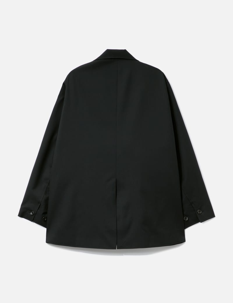CLESSTE Wool Gabardine City Uniform Tailored Jacket - Black wool
