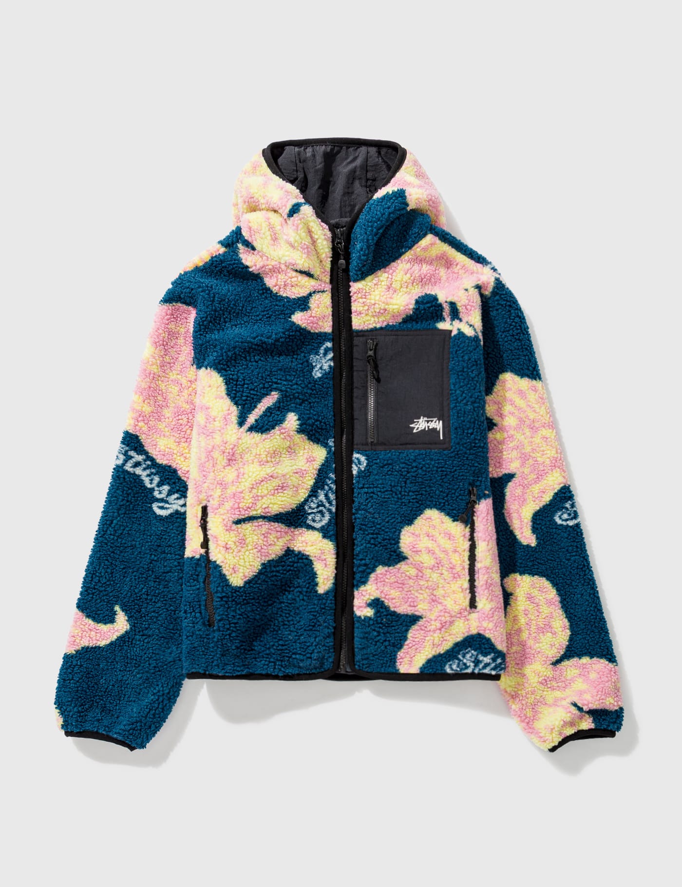 Stussy - Floral Sherpa Hood Jacket | HBX - Globally Curated Fashion and  Lifestyle by Hypebeast