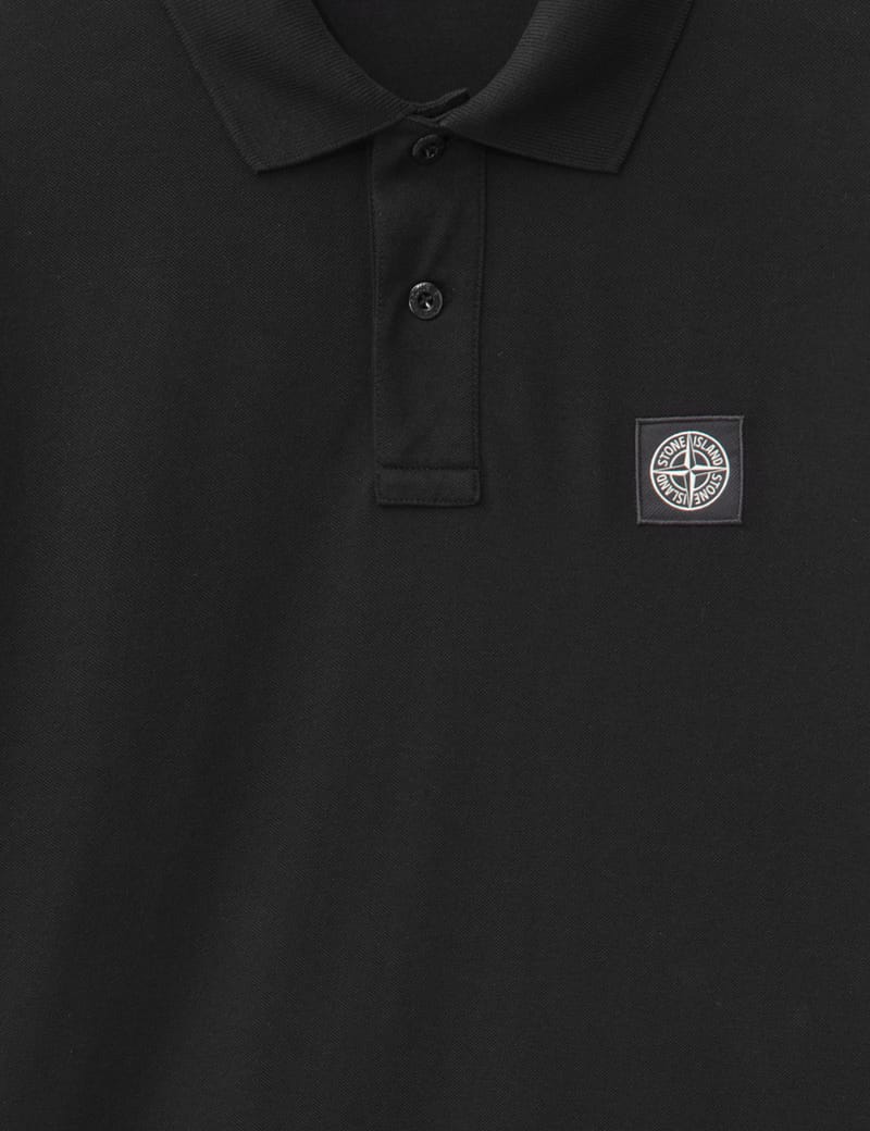 【STONE 】Logo Patch Slim Fit Short Sleeve Polo Shirt Stone Island - Slim-fit Short-sleeve Polo Shirt With Compass