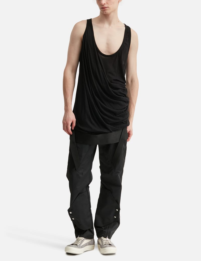Rick Owens Pony Tank - Sheer organic cotton tank with a draped