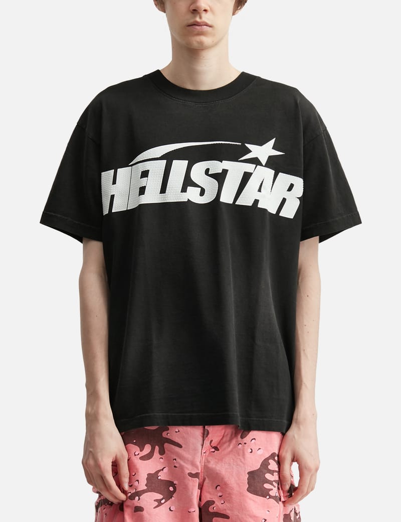 HELLSTAR Big Logo T-Shirt - Graphic cotton tee with rhinestone