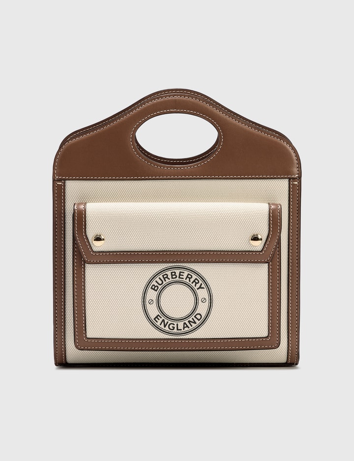 Burberry Mini Logo Graphic Canvas and Leather Pocket Bag HBX