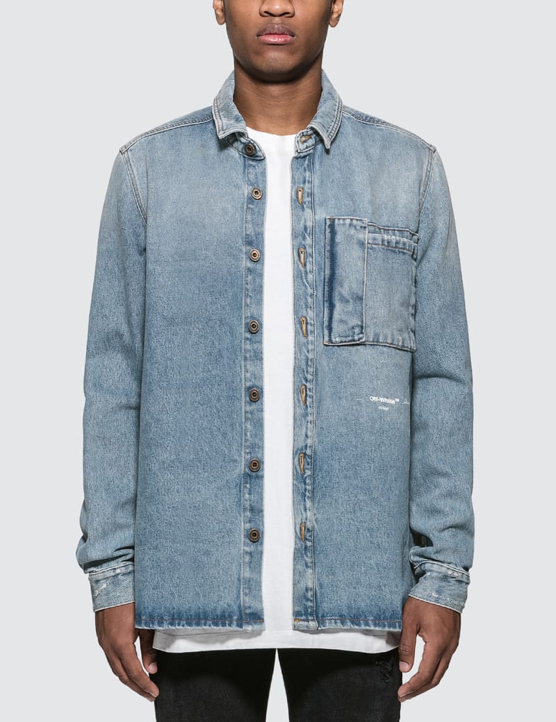 Off-White™ - Bleach Denim Shirt | HBX - Globally Curated Fashion 