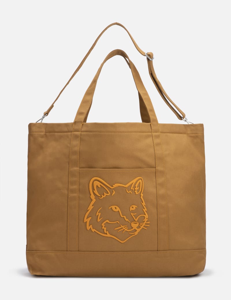 Maison Kitsuné - Bold Fox Head Extra Large Tote Bag | HBX