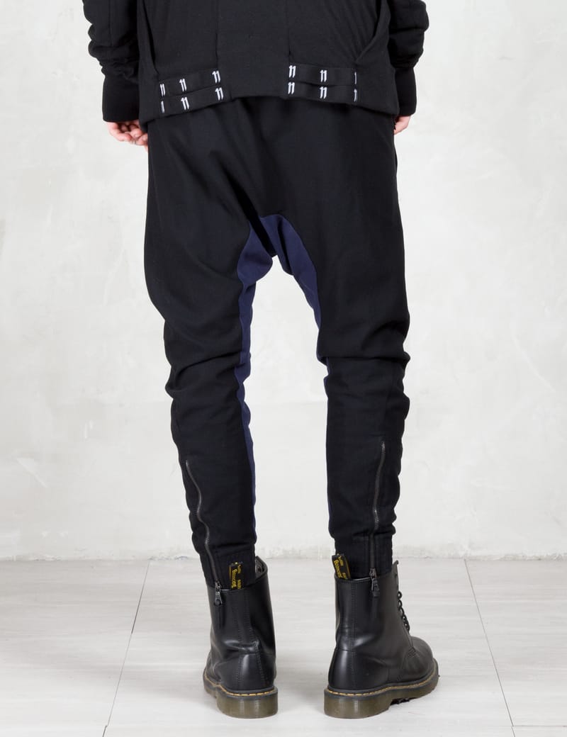 11 By Boris Bidjan Saberi - 2 Tone Patch Drop Crotch Pants | HBX