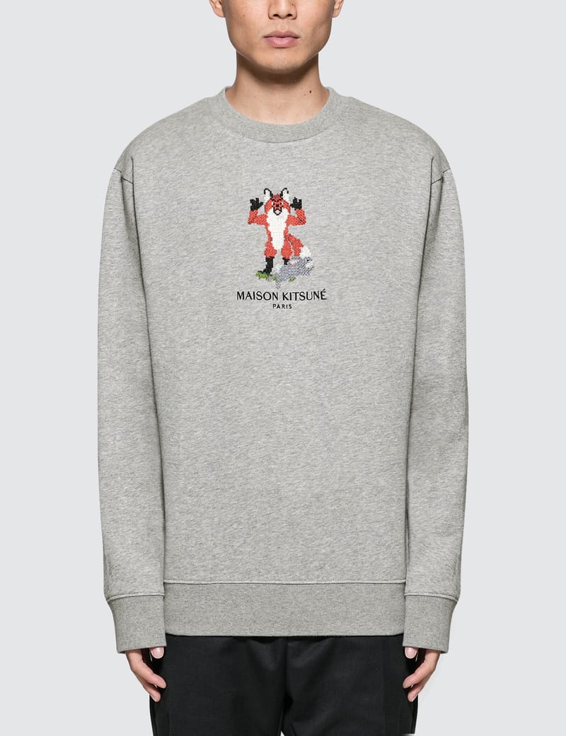 Maison Kitsuné - Pixel Fox Sweatshirt | HBX - Globally Curated