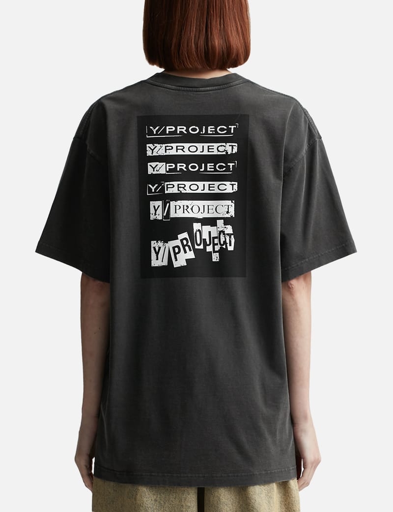 Y/PROJECT - ROCK BAND PRINT PINCHED LOGO T-SHIRT | HBX