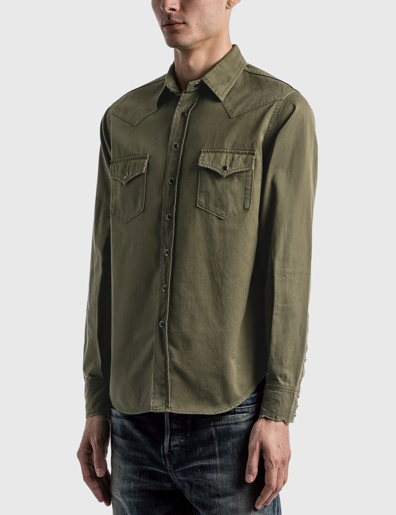 Saint Laurent - Distressed Classic Western Shirt | HBX - Globally