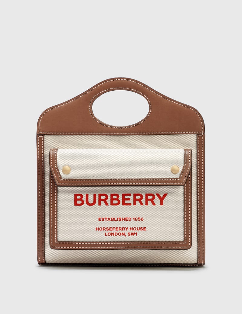 【BURBERRY】POCKET BAG MINI Burberry Mini Knitted Check Pocket Bag | Brown | FARFETCH