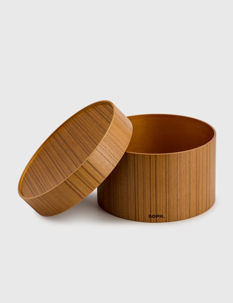 ソフネット×サイトーウッド ラウンドボックス 茶色 ブラウン 木目 日本製 SOPHNET. - サイトーウッド ラウンド ボックス | HBX