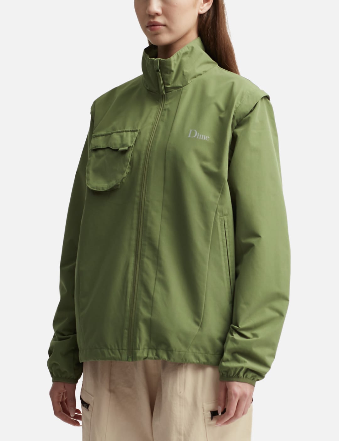 Hiking Zip-off Sleeves Jacket In Green