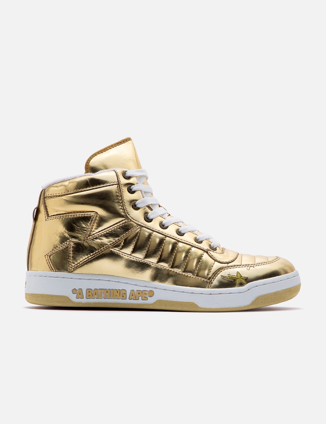 BAPE - BAPE GOLDEN HIGH TOP SNEAKERS | HBX - Globally Curated Fashion ...