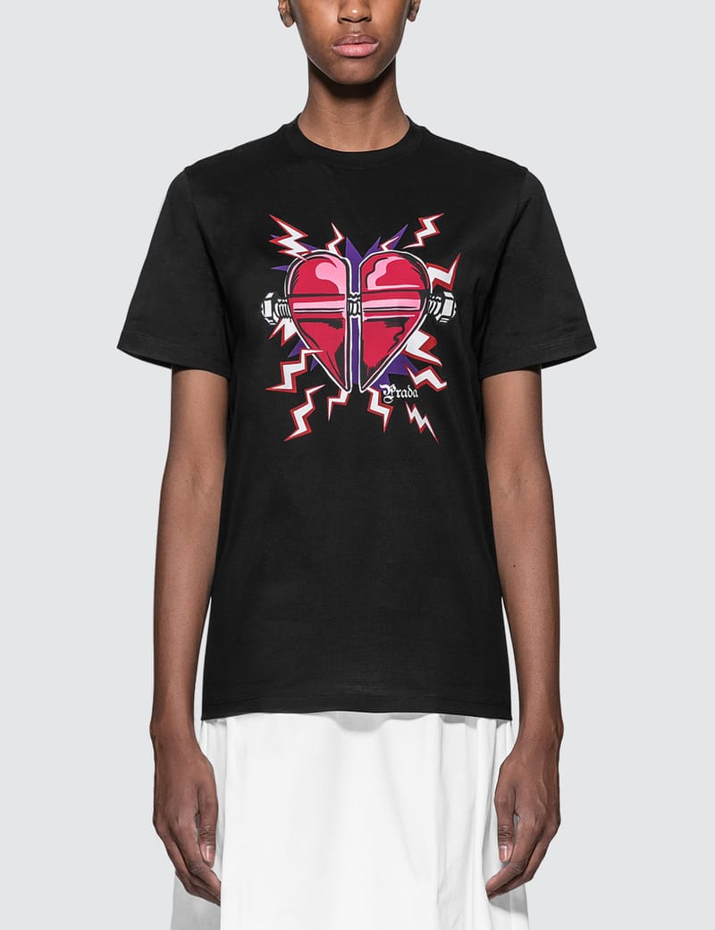 Prada - Printed Heart T-shirt | HBX - Globally Curated Fashion and