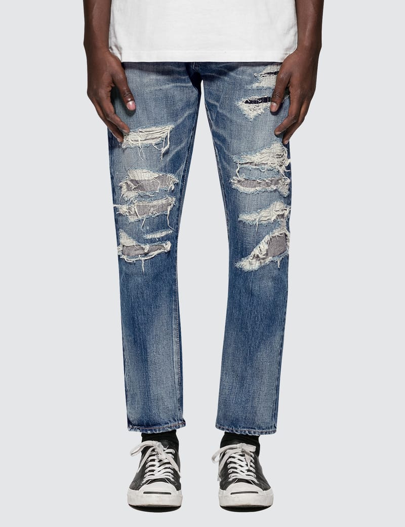 Denim By Vanquish & Fragment - Used Remake Tapered Denim Jeans | HBX