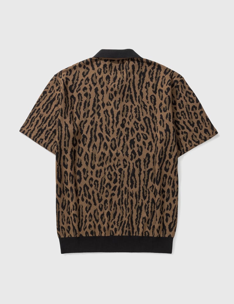 Wacko Maria - Leopard Knit Polo Shirt | HBX - Globally Curated