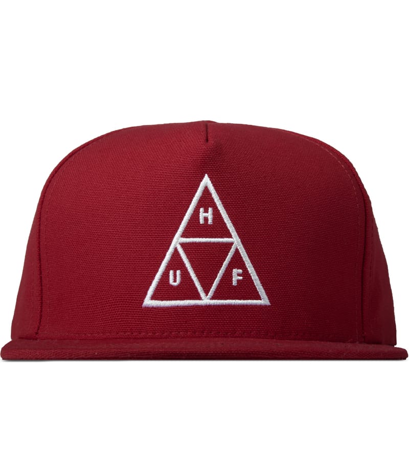 Huf - Red DWR Triple Triangle Snapback Cap | HBX -  ハイプビースト(Hypebeast)が厳選したグローバルファッション&ライフスタイル