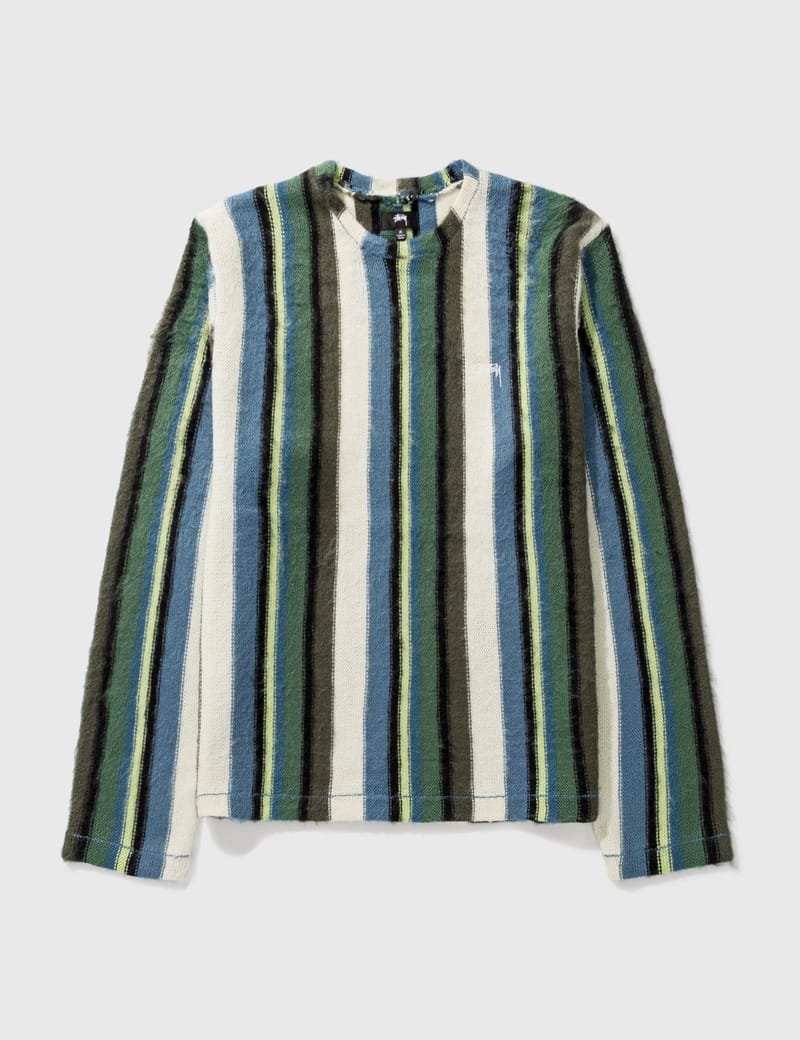 Stüssy - Vertical Striped Knit Crew | HBX - Globally Curated