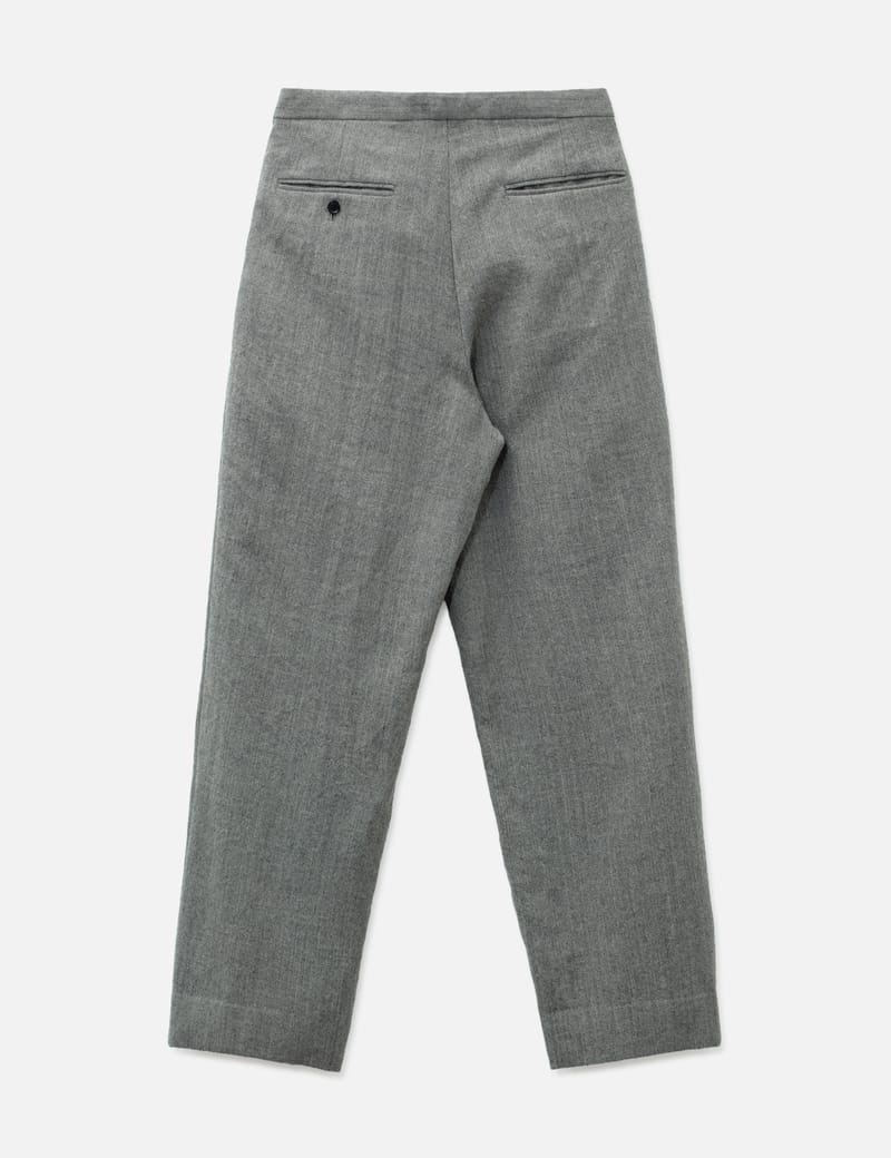 Kaptain Sunshine Wool Herringbone Easy Trousers - Relaxed wool