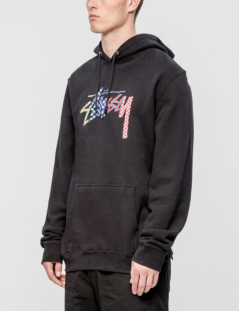 Stussy checkered hot sale hoodie