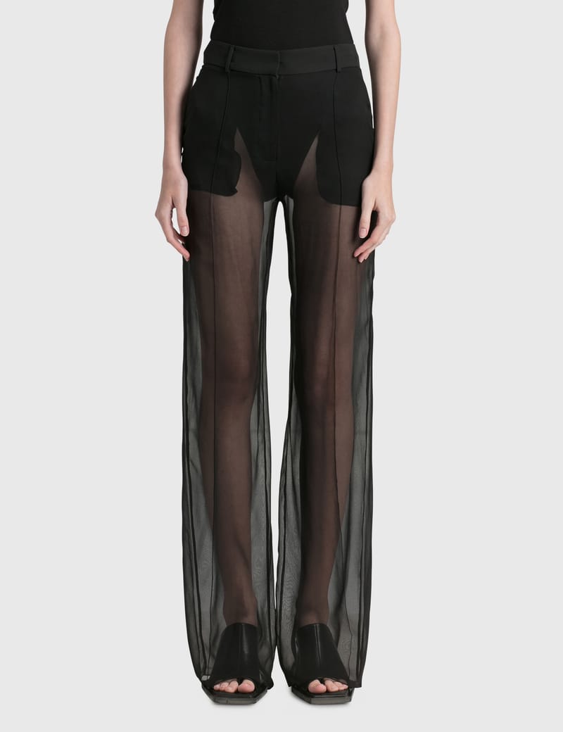 パンツ NENSI DOJAKA Women Straight Pants NDSS23TRS026BLACK Nensi Dojaka - Tailored Wide Leg Sheer Trouser | HBX