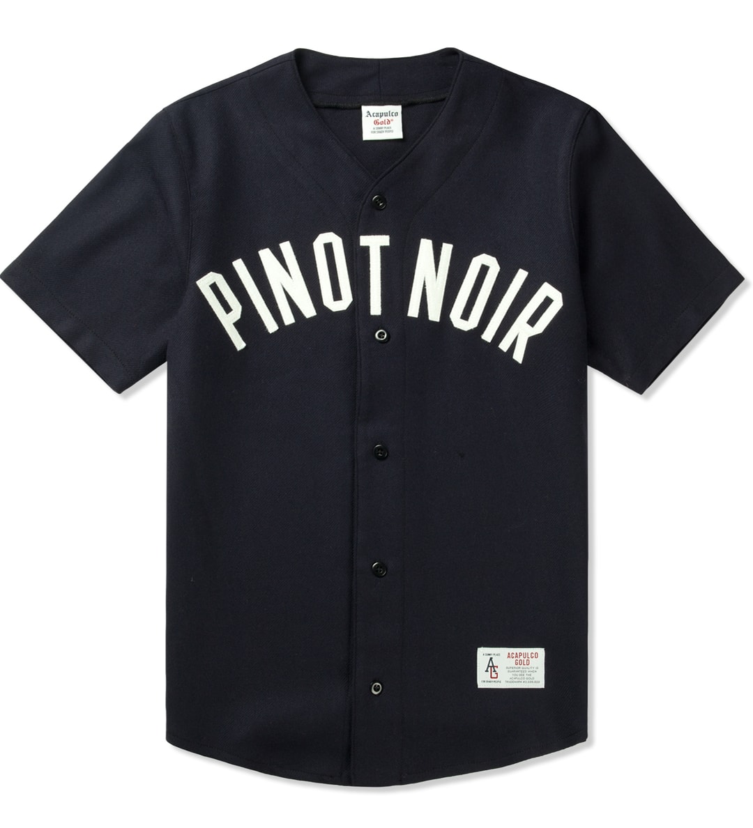 Acapulco Gold ベースボールシャツ ネイビー Made in USA Acapulco Gold - Navy Pinot Noir Baseball Jersey | HBX