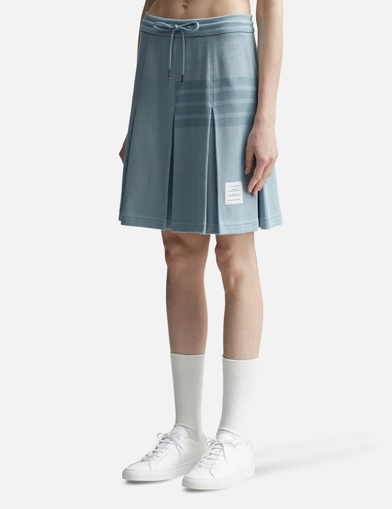 【送料&関税込】Thom Browne Knitted Pleated Skirt Thom Browne mid-length Pleated Skirt | Blue | FARFETCH