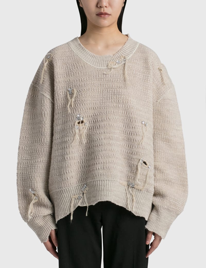 Acne Studios - DISTRESSED CREWNECK JUMPER | HBX - Globally Curated