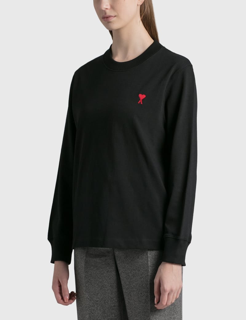 新品 AMI PARIS Ami de Coeur ロングスリーブ Tシャツ Ami De Coeur ロングスリーブ Tシャツ ブラック | AMI PARIS