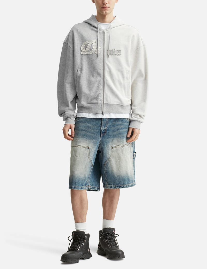 Dime Reverse French Terry Zip Hoodie - Half-reverse terry, two-way