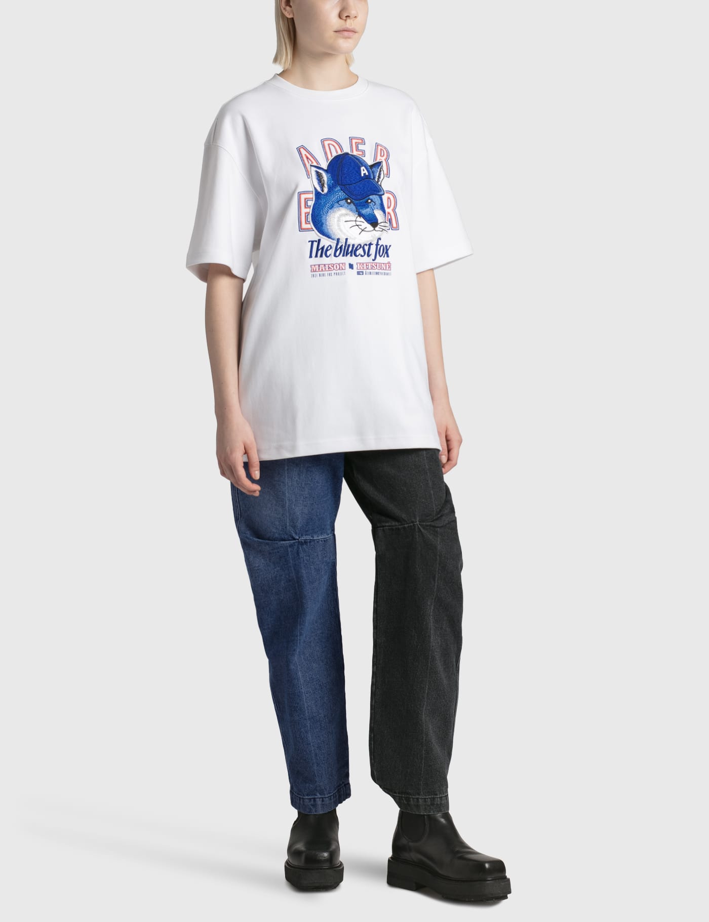 Maison Kitsune - Maison Kitsuné x Ader Error The Bluest Fox T-shirt | HBX -  Globally Curated Fashion and Lifestyle by Hypebeast