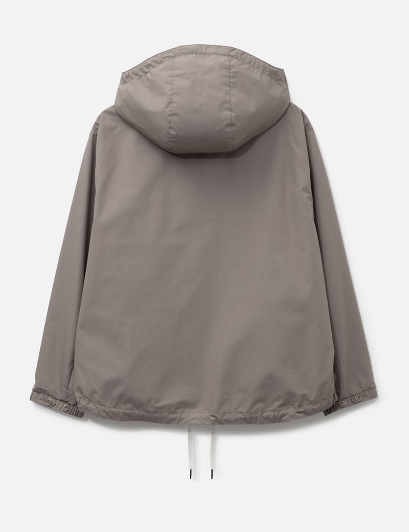 Nanamica Hooded Jacket - Roomy beige outerwear with water