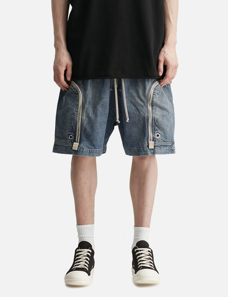 Rick Owens Drkshdw Bauhaus Pods - Washed indigo knee-length drop
