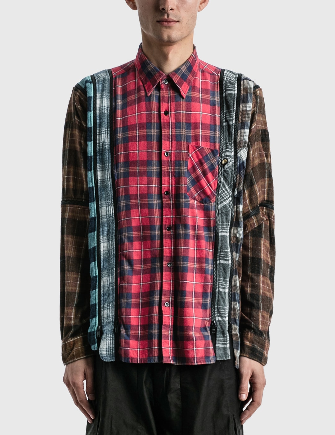 Needles - 7 Cuts Zipped Wide Flannel Shirt | HBX - Globally Curated ...