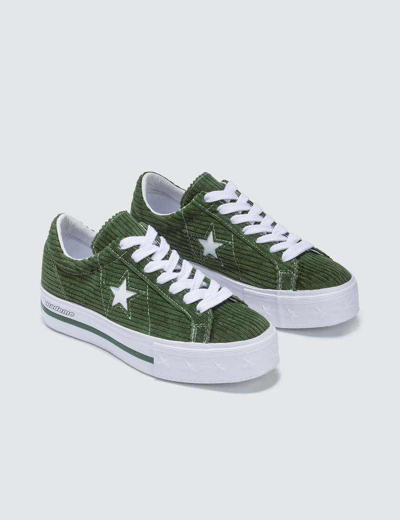 Green corduroy clearance converse