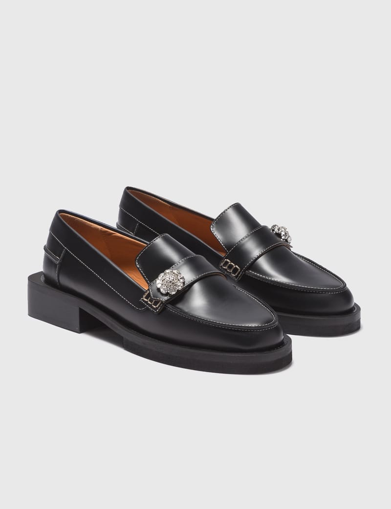 Ganni - FLOWER JEWEL LOAFERS | HBX