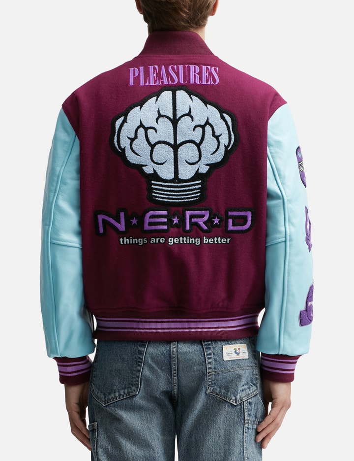 Pleasures NERD VARSITY JACKET HBX Globally Curated Fashion and
