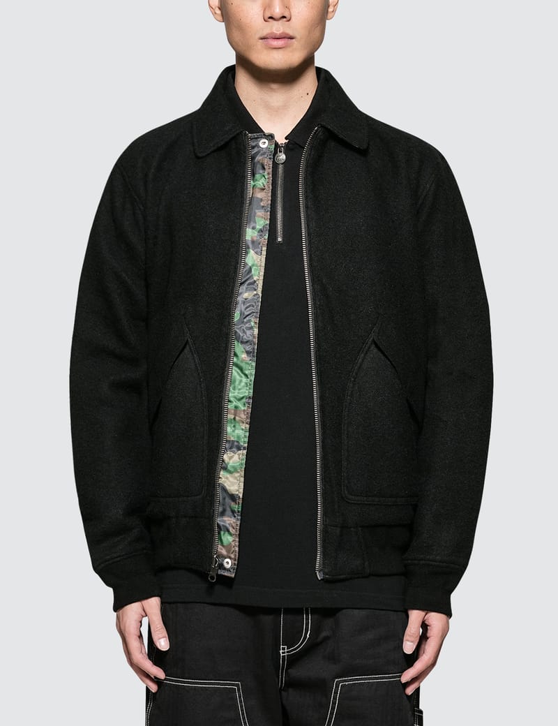 Boiled wool bomber clearance jacket