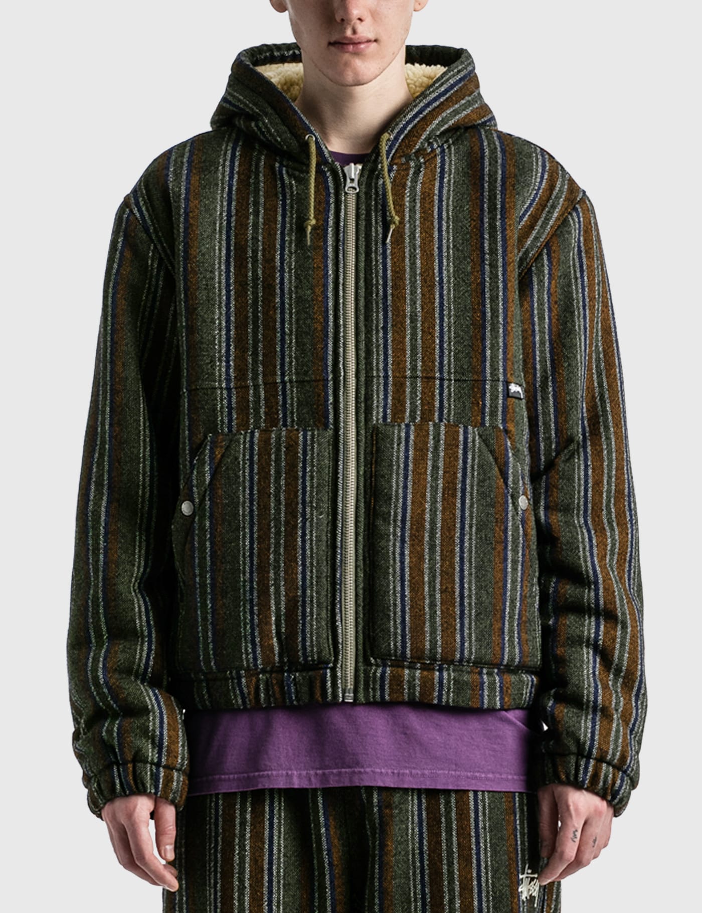 Stüssy - Wool Stripe Work Jacket | HBX - Globally Curated Fashion