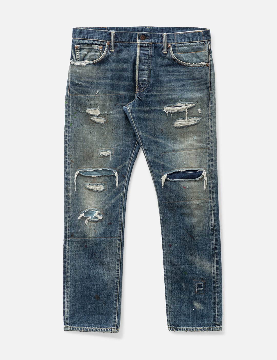 Visvim - Social Sculpture Damaged Jeans | HBX - Globally Curated 