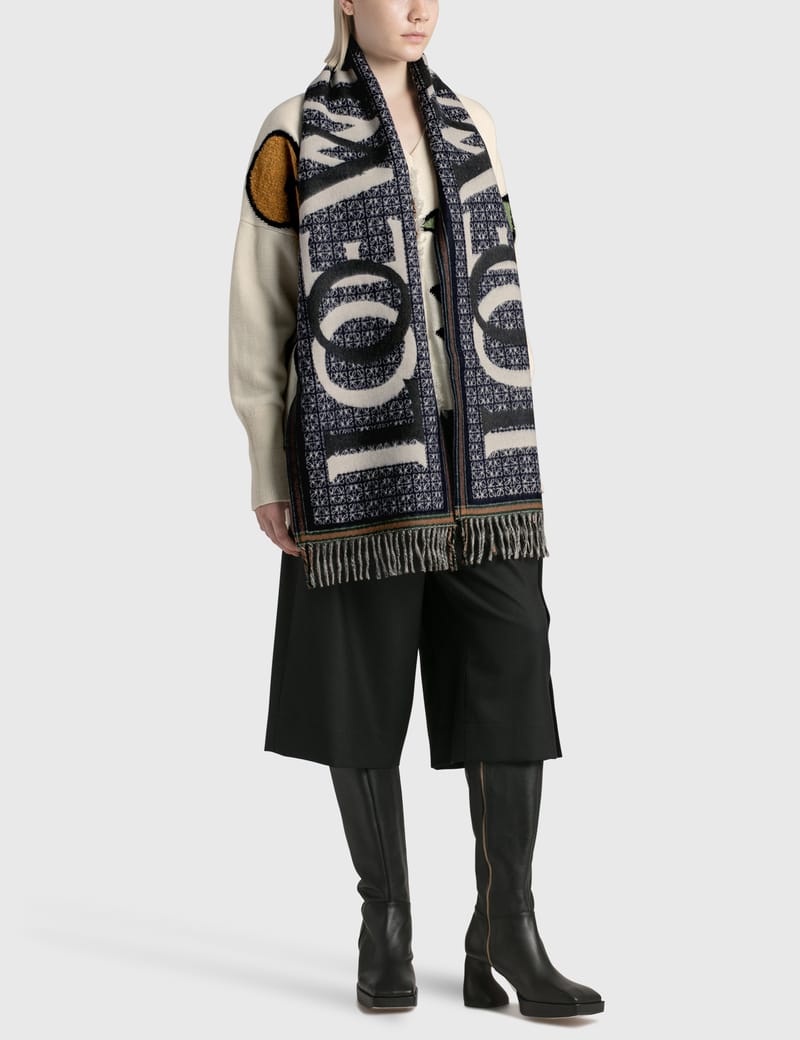 Loewe love discount jacquard scarf